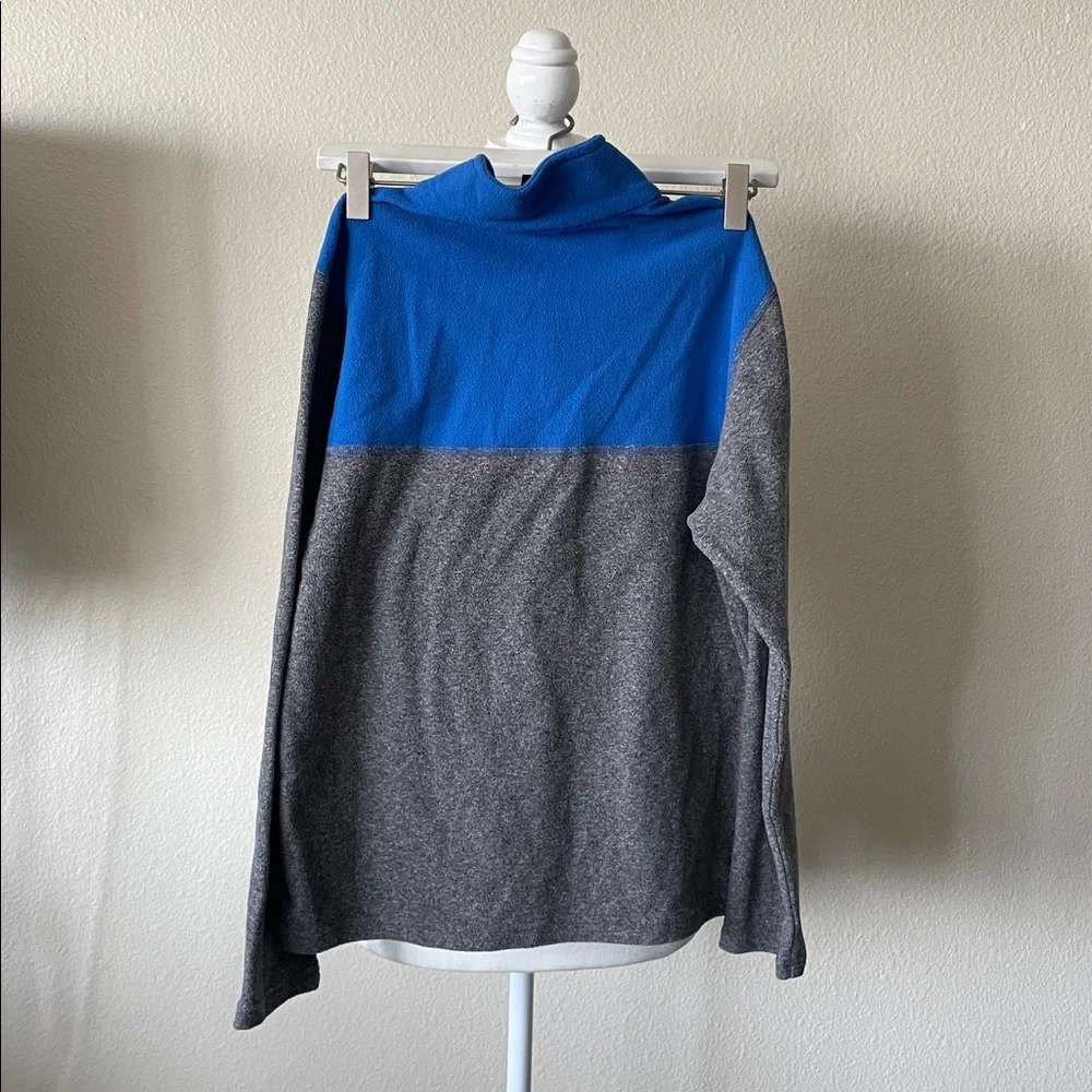The North Face Boys Large 14/16 Blue & Gray Half Zip Fleece Pullover